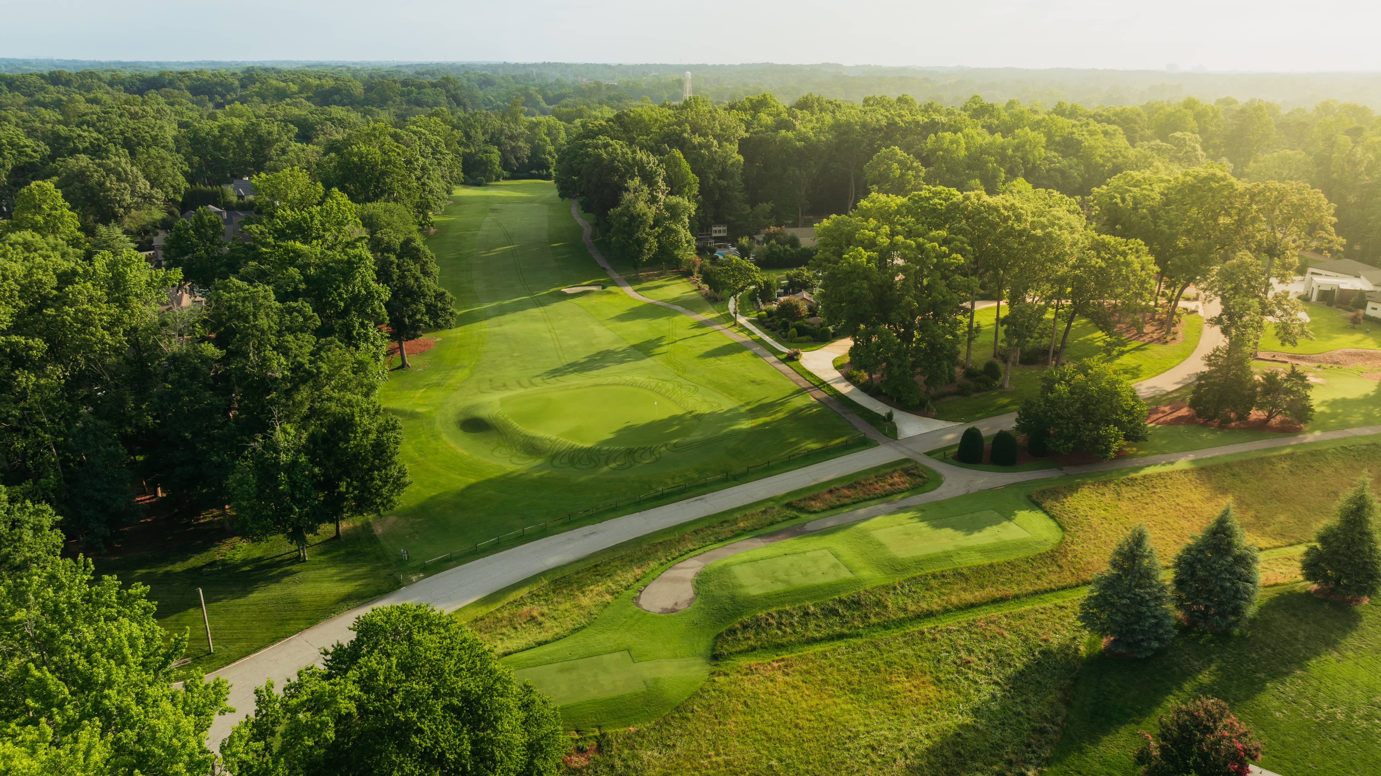 The 4th green and 5th tee at Sedgefield Country Club.